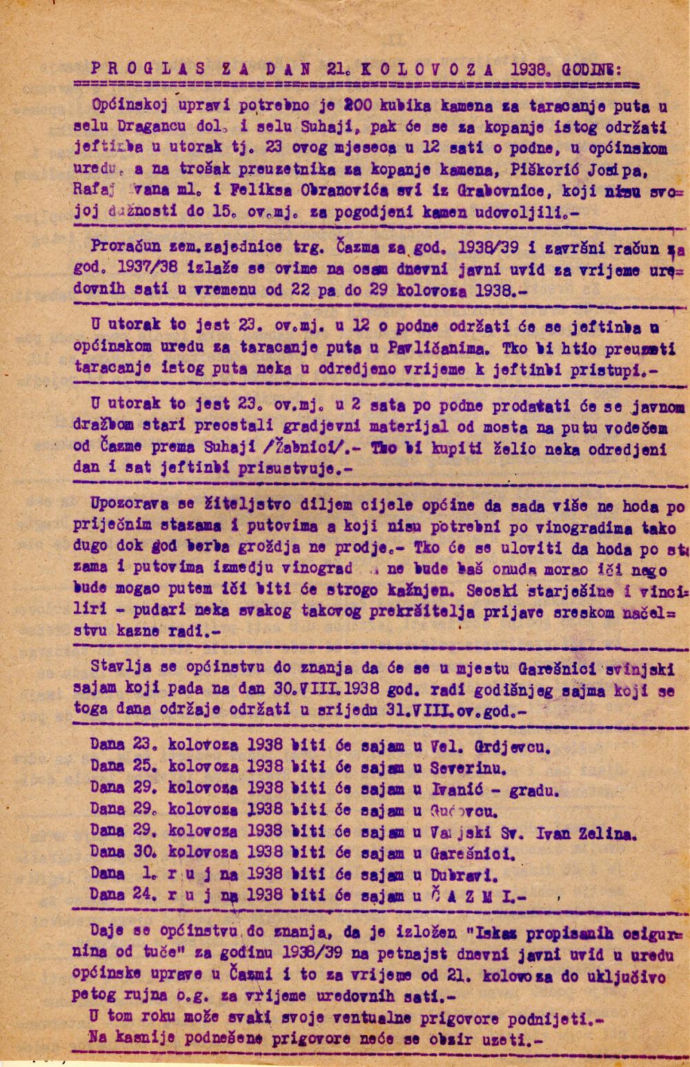 Izložba Zapovijedi pod lipom u Mikloušu